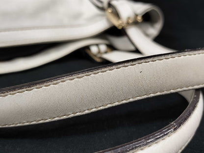 GUCCI GUCCI Gucci Interlocking Tote Bag Leather White Tote Bag