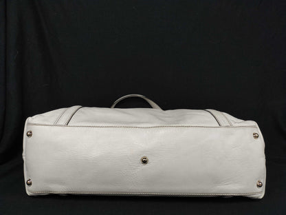 GUCCI GUCCI Gucci Interlocking Tote Bag Leather White Tote Bag