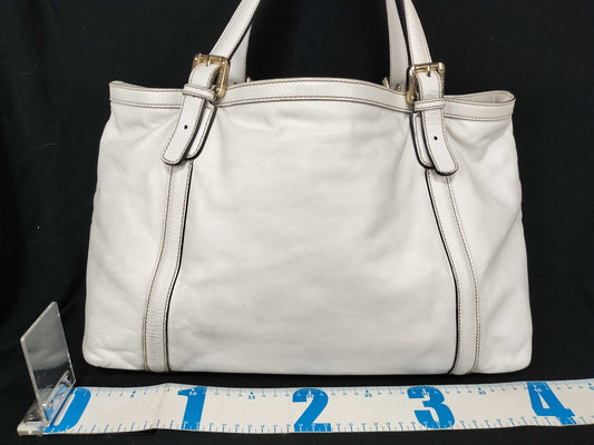 GUCCI GUCCI Gucci Interlocking Tote Bag Leather White Tote Bag