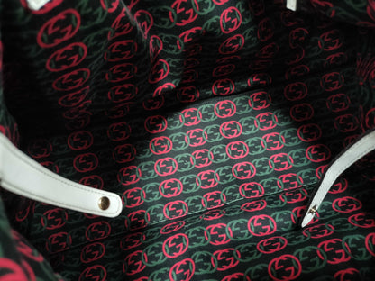 GUCCI GUCCI Gucci Interlocking Tote Bag Leather White Tote Bag