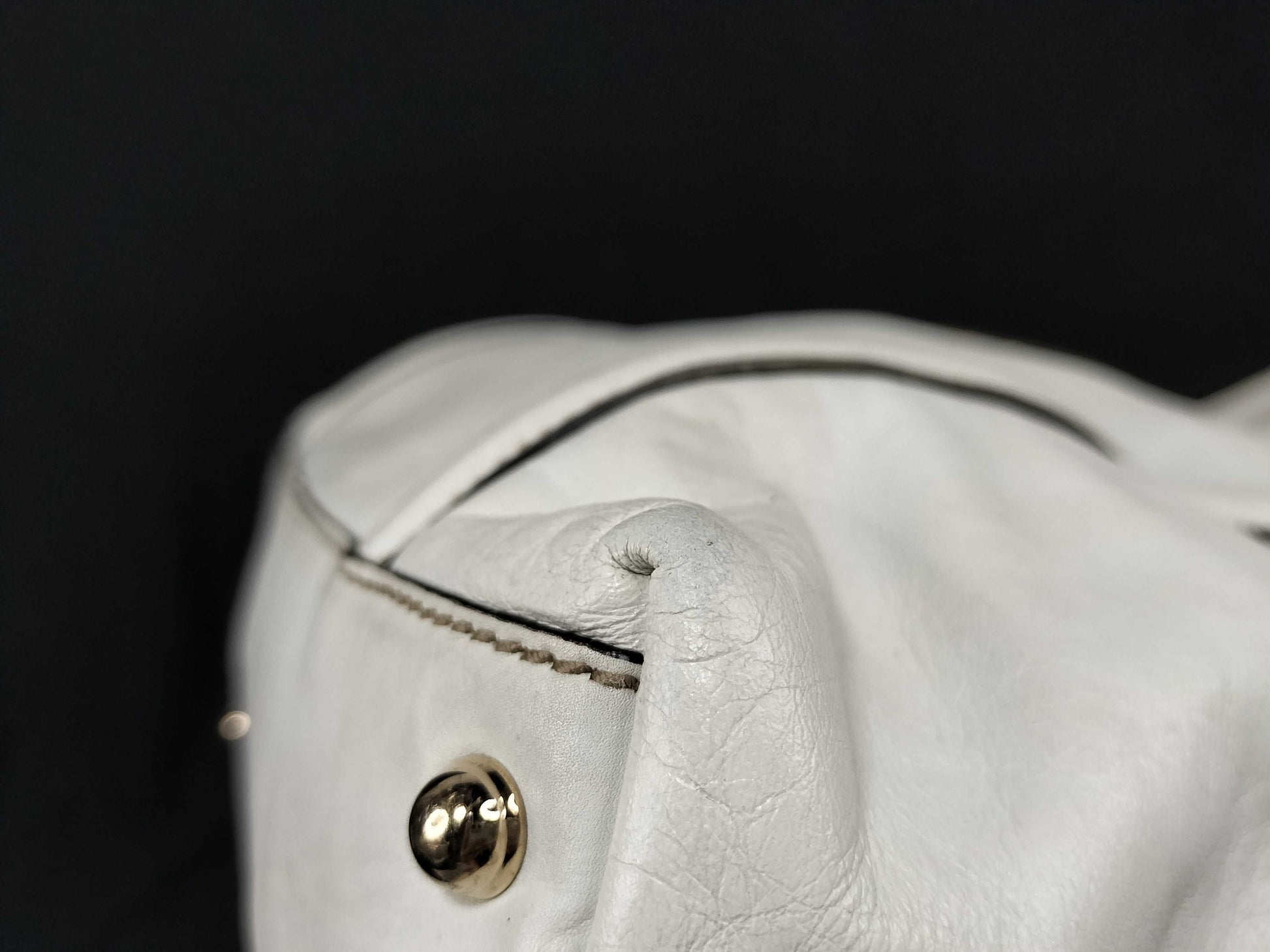 GUCCI GUCCI Gucci Interlocking Tote Bag Leather White Tote Bag