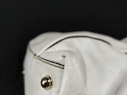 GUCCI GUCCI Gucci Interlocking Tote Bag Leather White Tote Bag