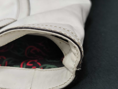 GUCCI GUCCI Gucci Interlocking Tote Bag Leather White Tote Bag