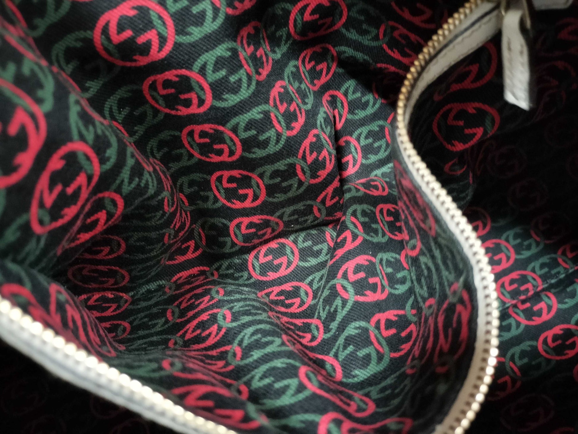 GUCCI GUCCI Gucci Interlocking Tote Bag Leather White Tote Bag