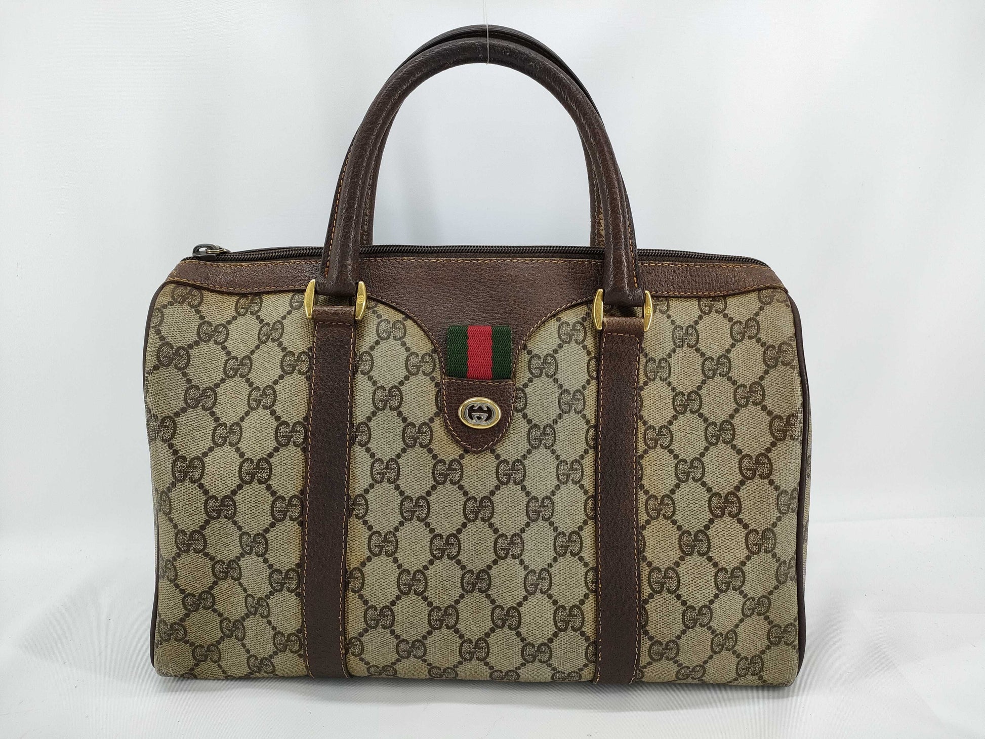 GUCCI GG Supreme Gucci Boston Bag Sherry Boston Bag