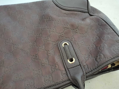 GUCCI Guccissima Leather GG Pattern Handbag Tote Bag 163805