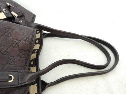 GUCCI Guccissima Leather GG Pattern Handbag Tote Bag 163805