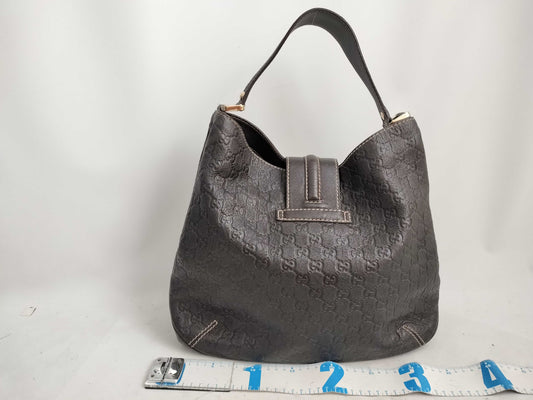 GUCCI Guccissima Leather Shoulder Bag with GG Pattern and Logo 233604
