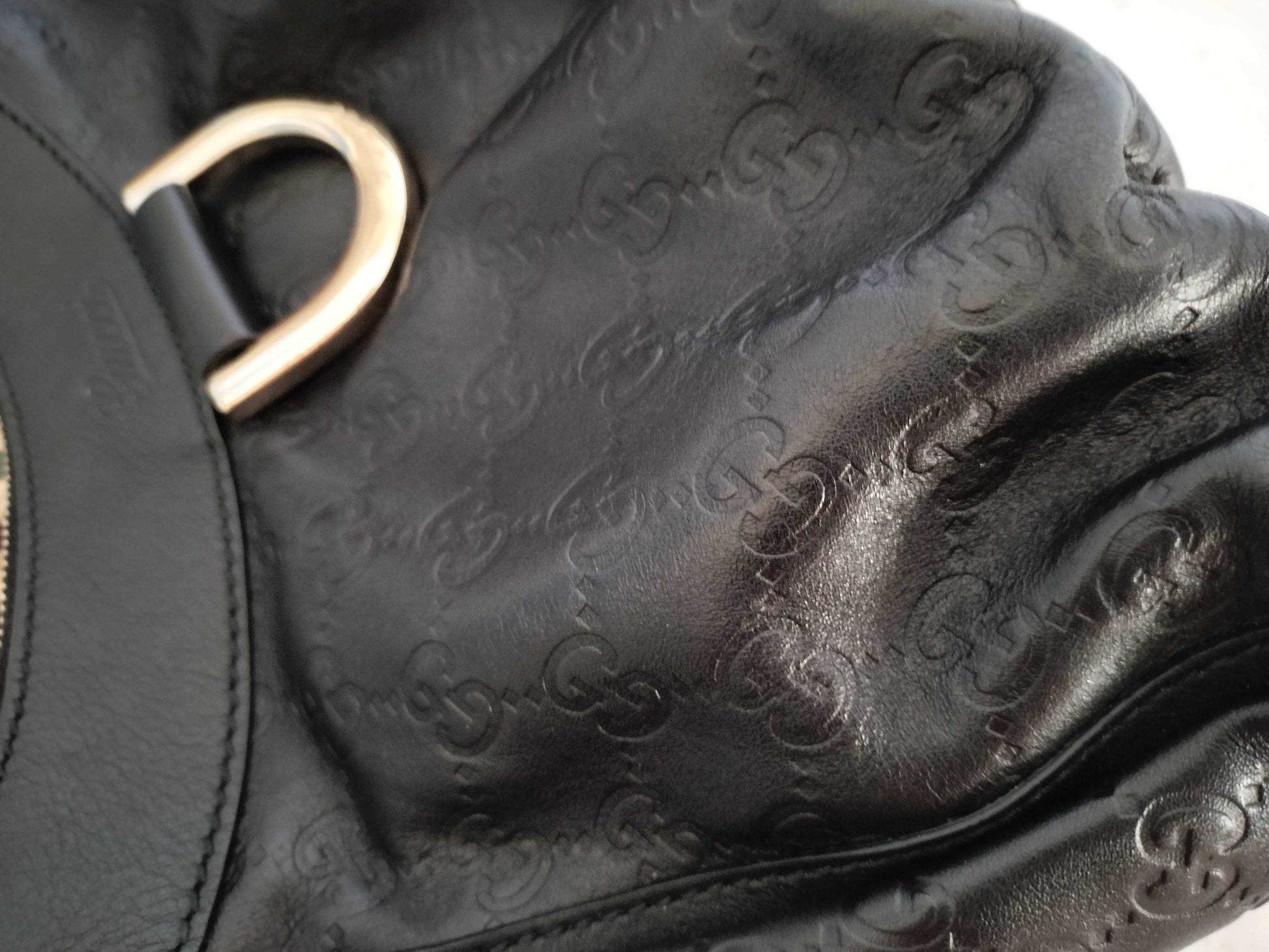 GUCCI Guccissima Leather Abby GG Pattern Handbag Shoulder Bag 190525