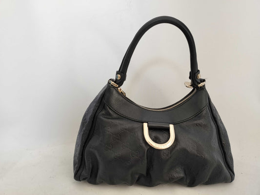 GUCCI Guccissima Leather Abby GG Pattern Handbag Shoulder Bag 190525