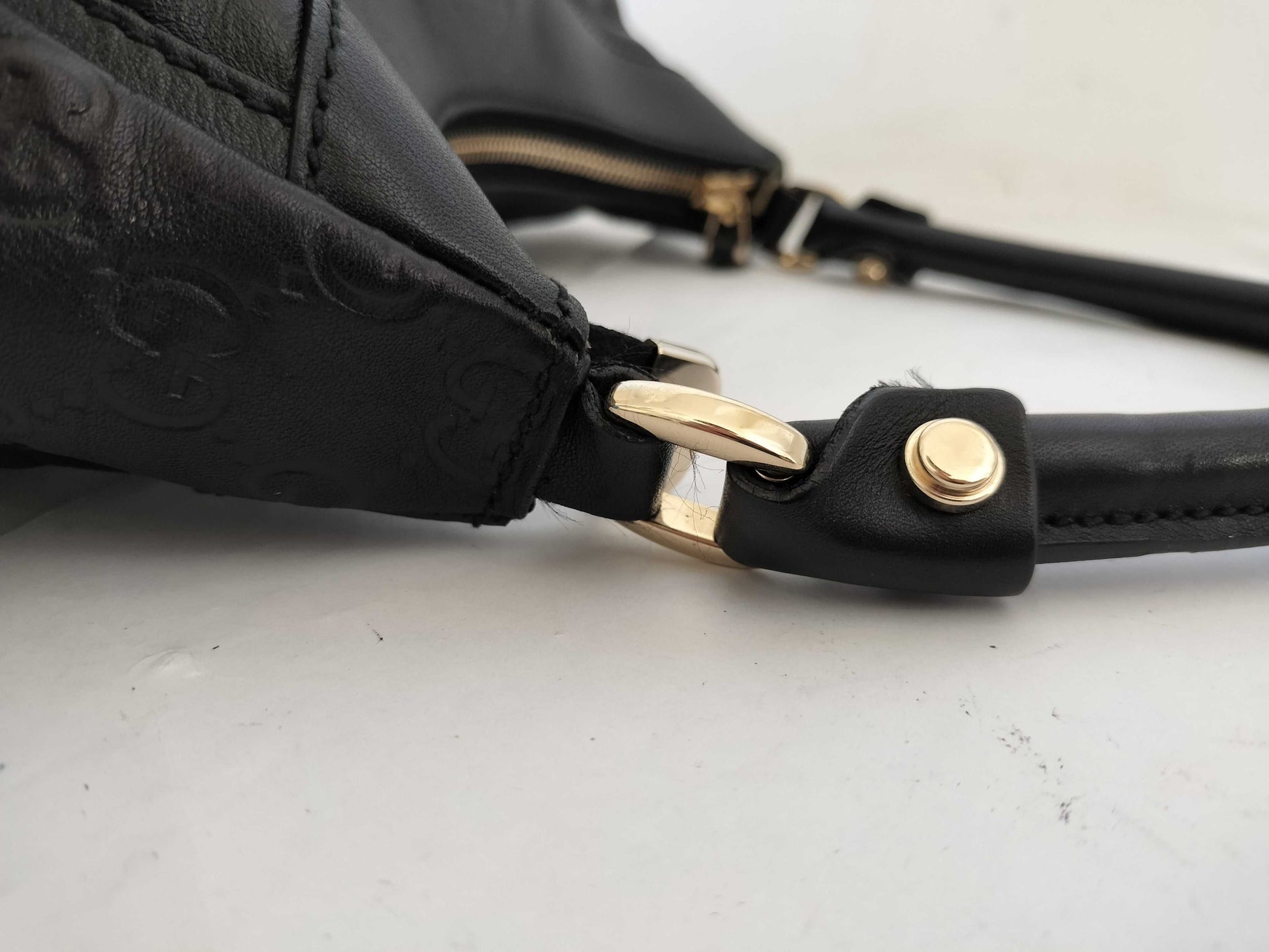 GUCCI Guccissima Leather Abby GG Pattern Handbag Shoulder Bag 190525