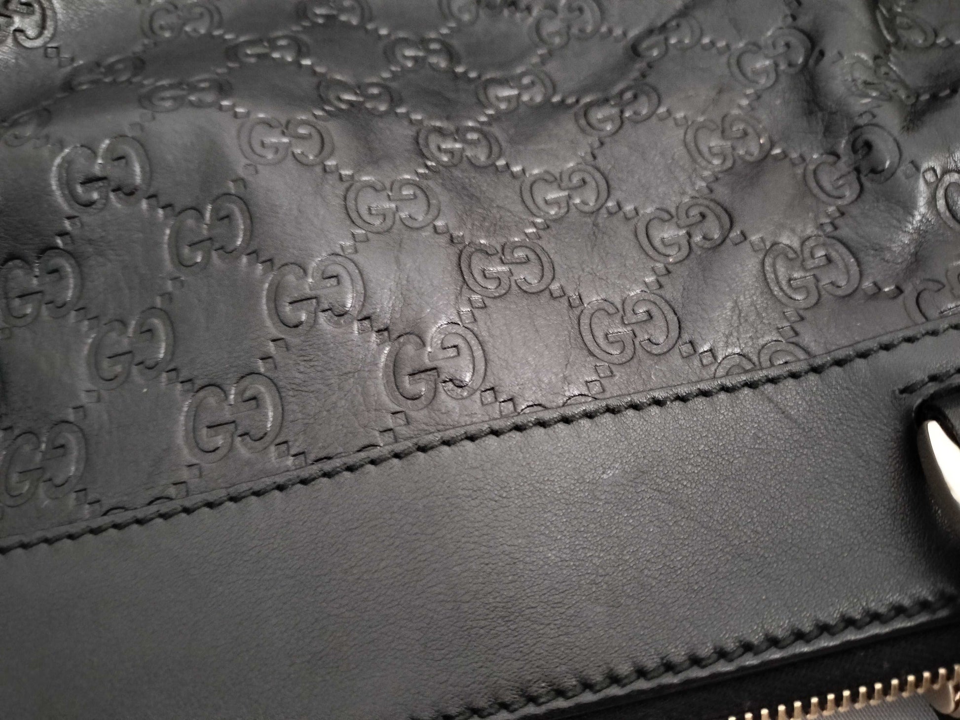 GUCCI Guccissima Leather Abby GG Pattern Handbag Tote Bag 189831