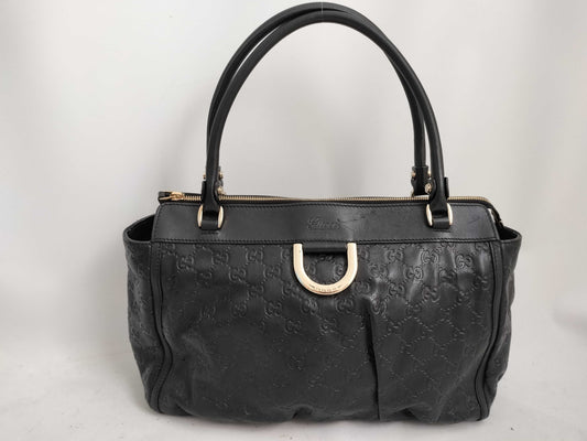 GUCCI Guccissima Leather Abby GG Pattern Handbag Tote Bag 189831