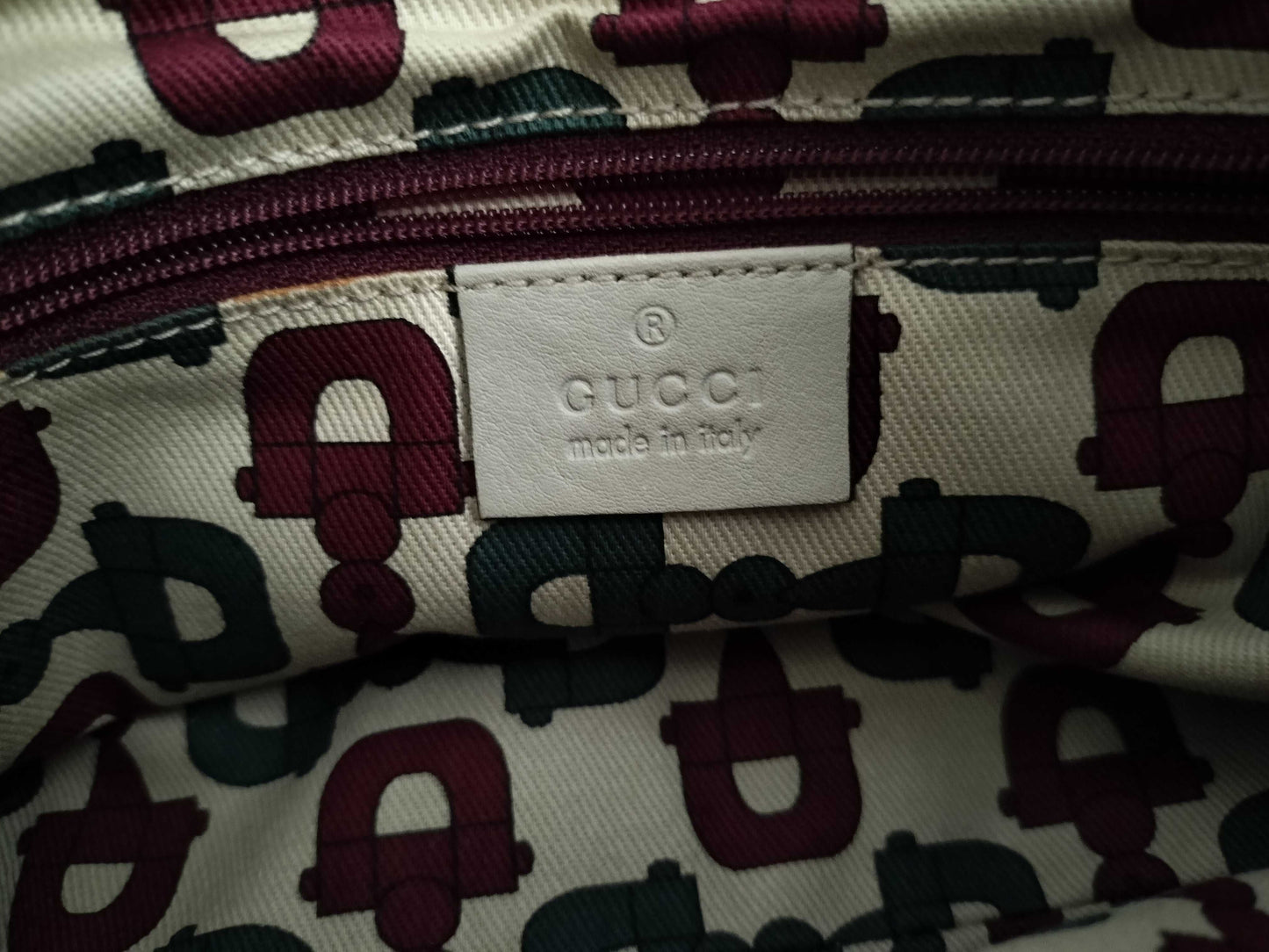 GUCCI Guccissima Leather Abby GG Pattern Handbag 190525
