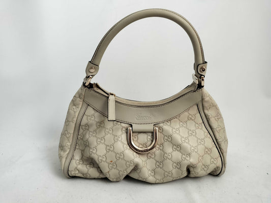 GUCCI Guccissima Leather Abby GG Pattern Handbag 190525