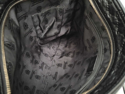 GUCCI Guccissima Leather Shoulder Bag with GG Pattern and Logo Plate 201446