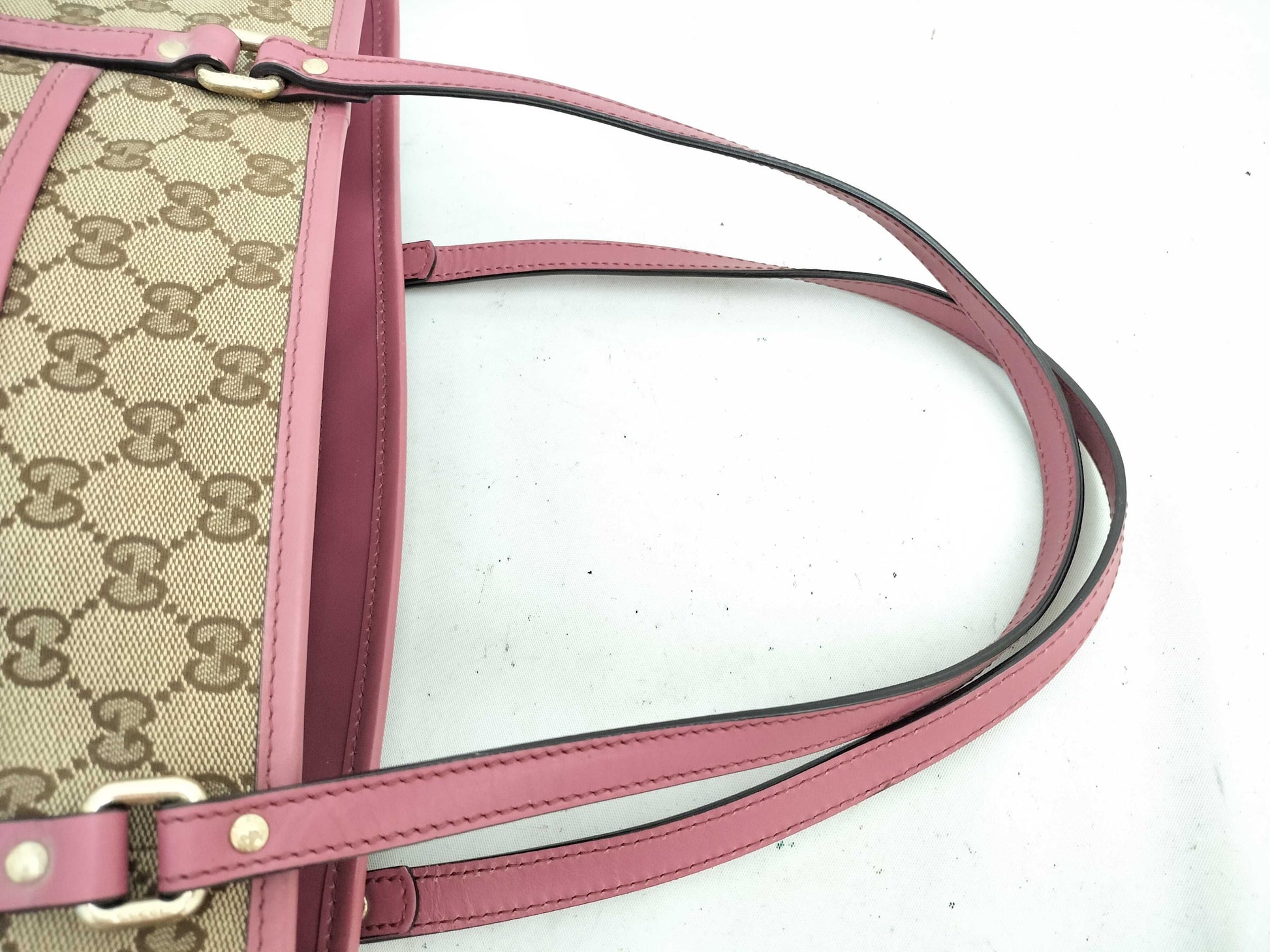 GUCCI GG Canvas 2-Way Handbag Tote Bag with GG Pattern and Logo Plate 388929