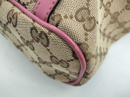 GUCCI GG Canvas 2-Way Handbag Tote Bag with GG Pattern and Logo Plate 388929