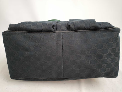 GUCCI GG Canvas Handbag Tote Bag with GG Pattern, Sherry Line, and Logo 161836
