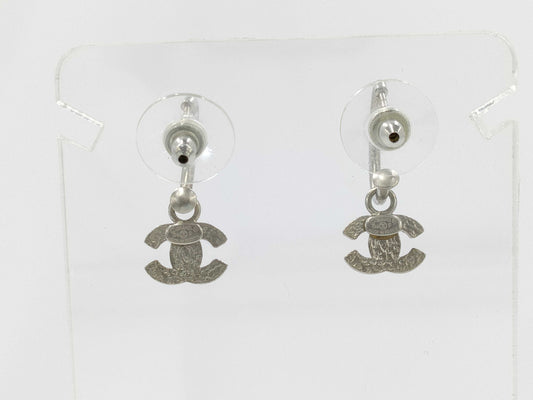 CHANEL CHANEL Hoop Earrings Coco Mark Pink x Silver 04P Earrings