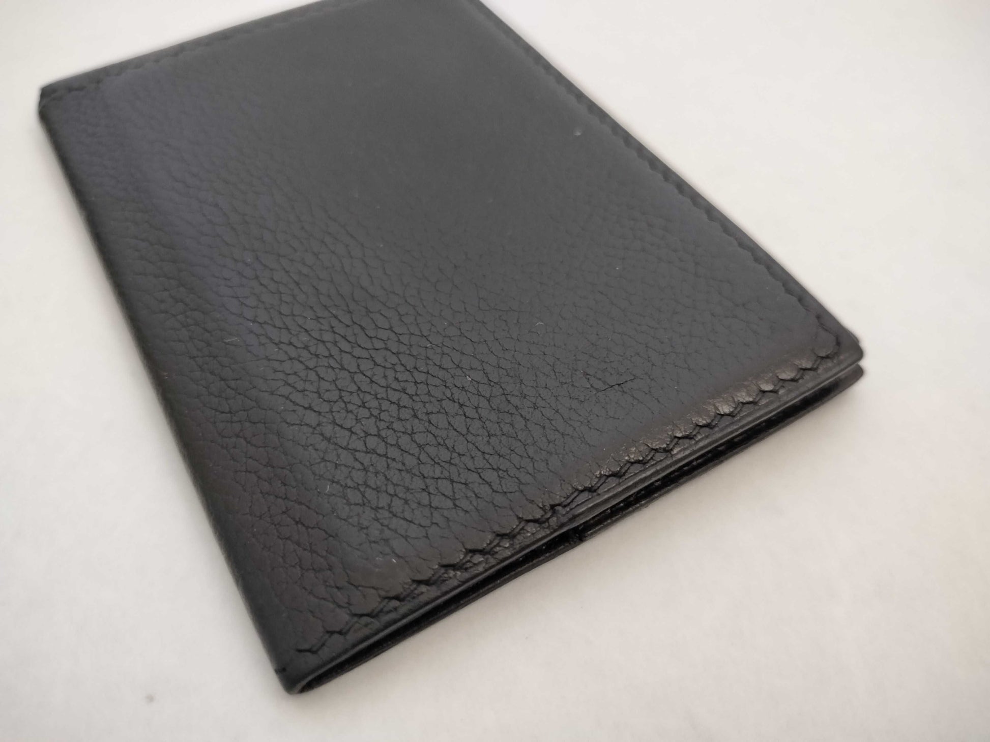 HERMES [Unclear Engraving] Hermes Card Case, Creunezeaux 3, Black, Card Case, Pass Case, Business Card Case