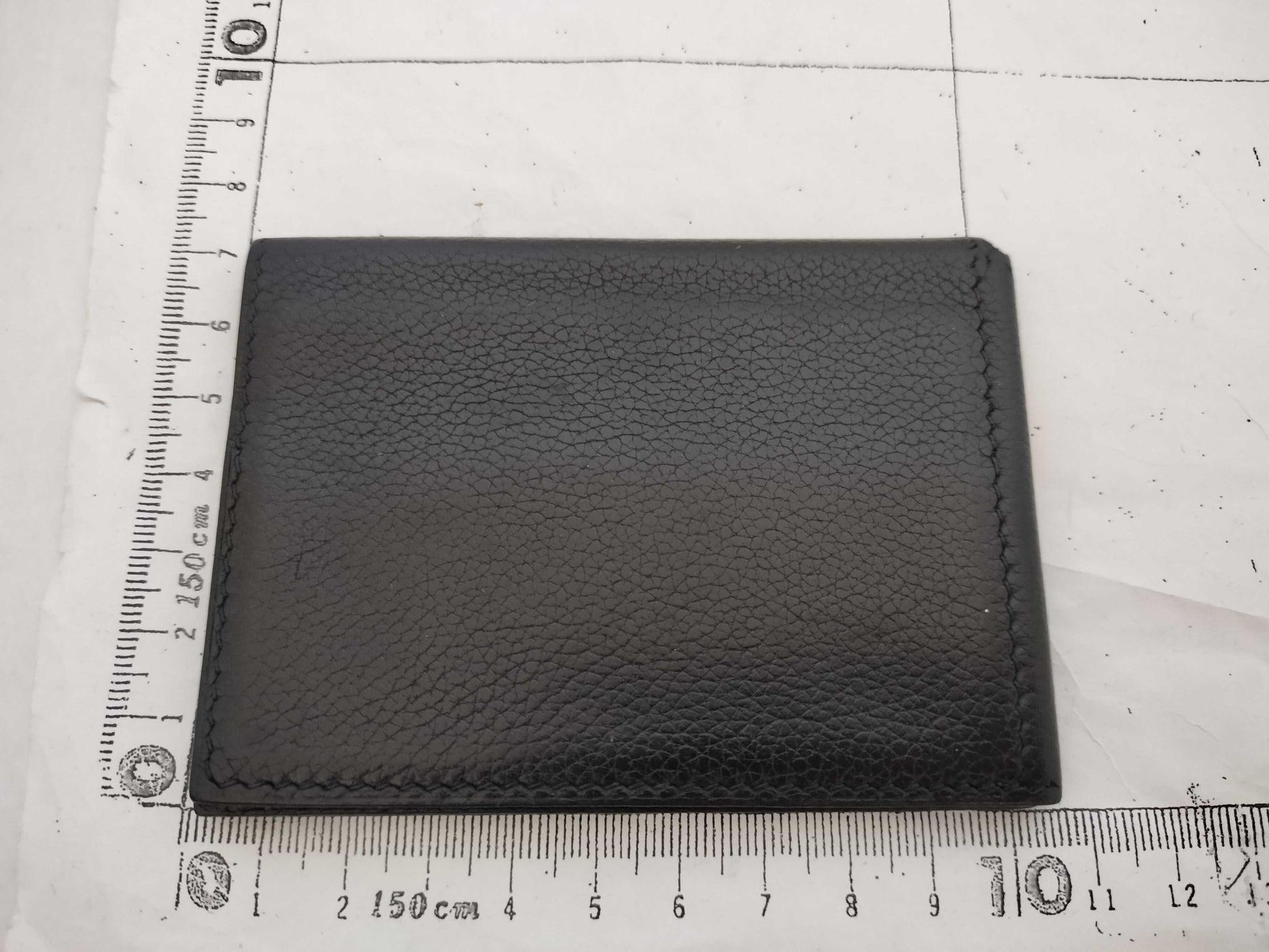 HERMES [Unclear Engraving] Hermes Card Case, Creunezeaux 3, Black, Card Case, Pass Case, Business Card Case