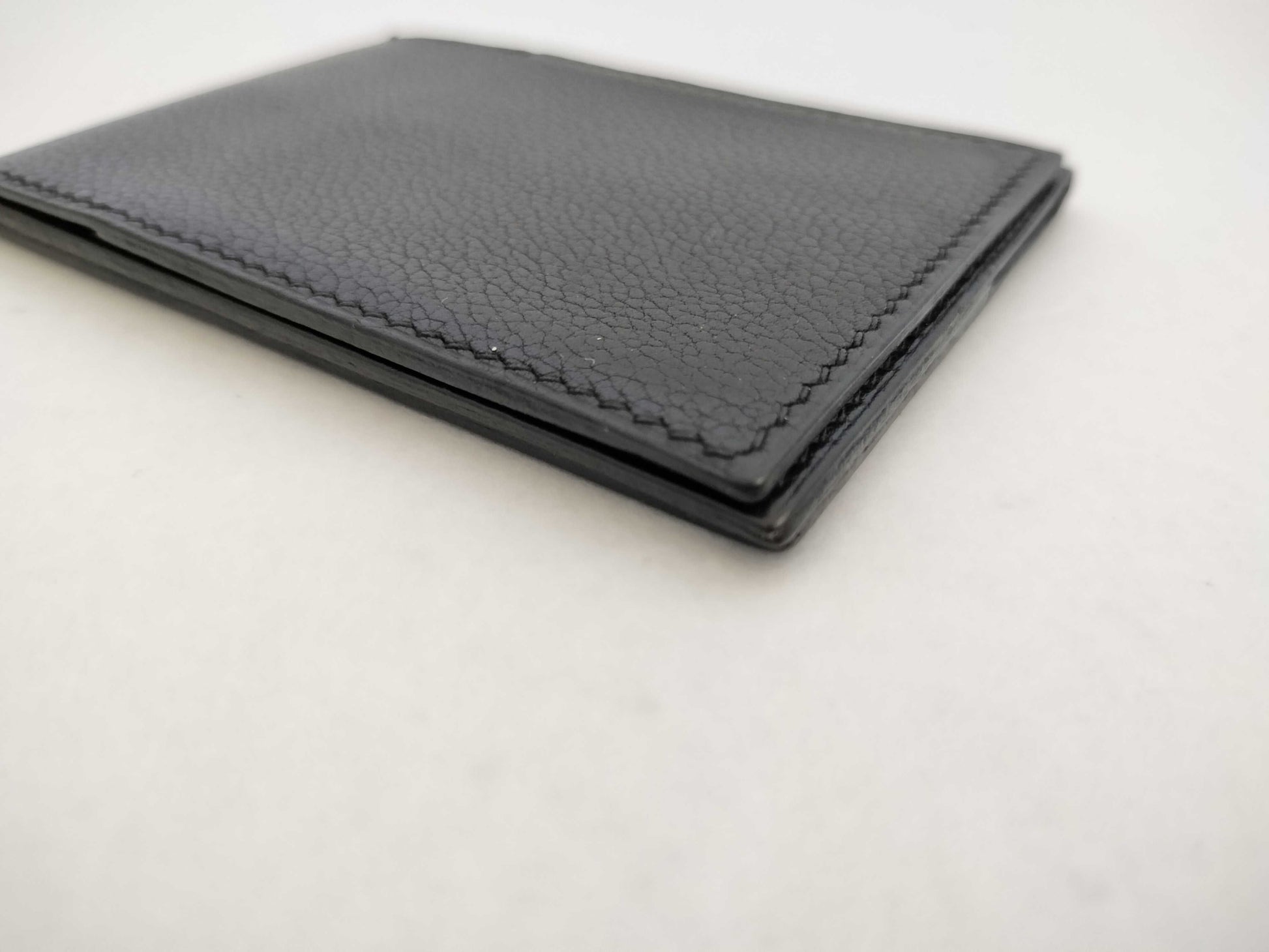 HERMES [Unclear Engraving] Hermes Card Case, Creunezeaux 3, Black, Card Case, Pass Case, Business Card Case