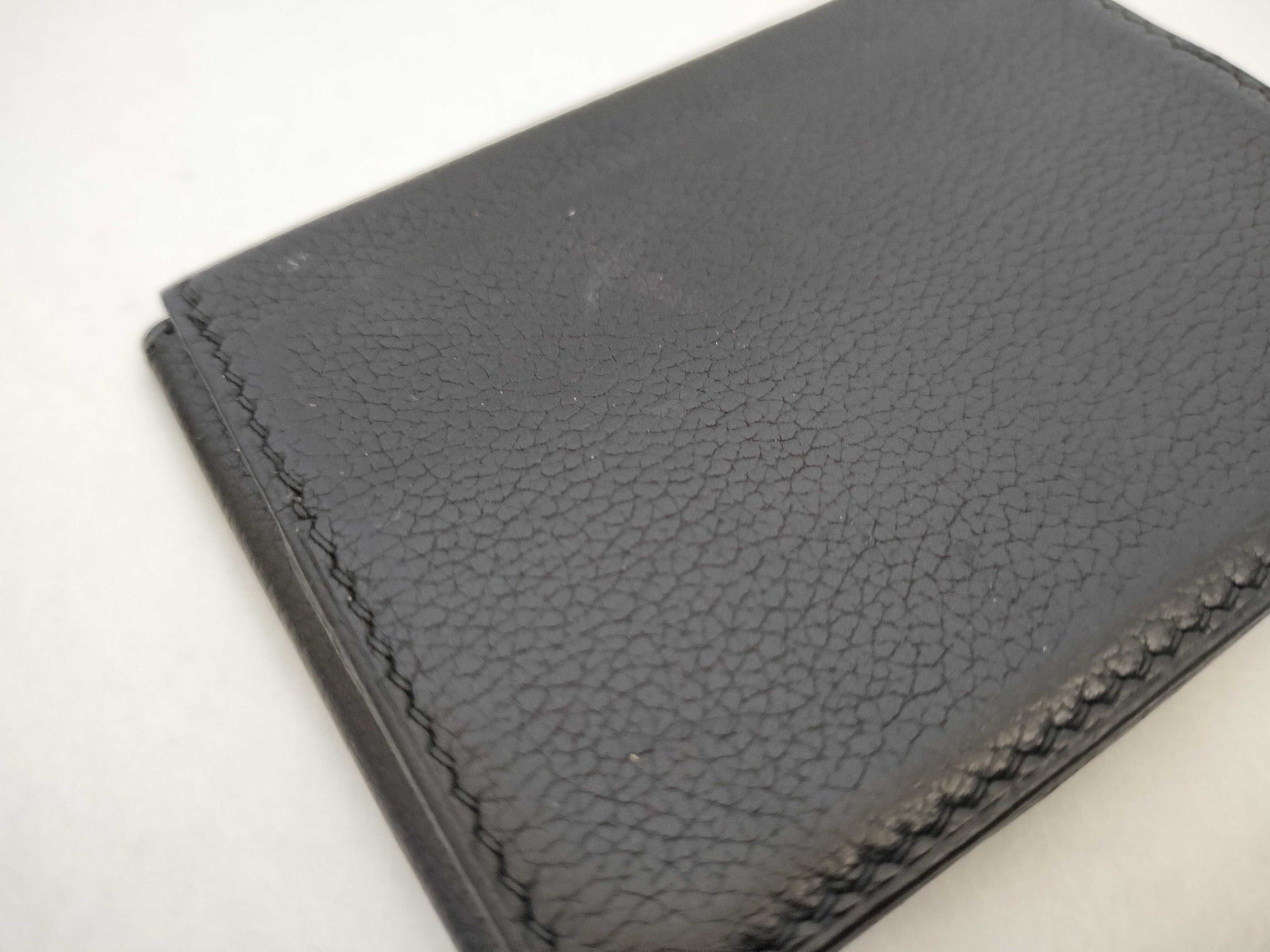 HERMES [Unclear Engraving] Hermes Card Case, Creunezeaux 3, Black, Card Case, Pass Case, Business Card Case