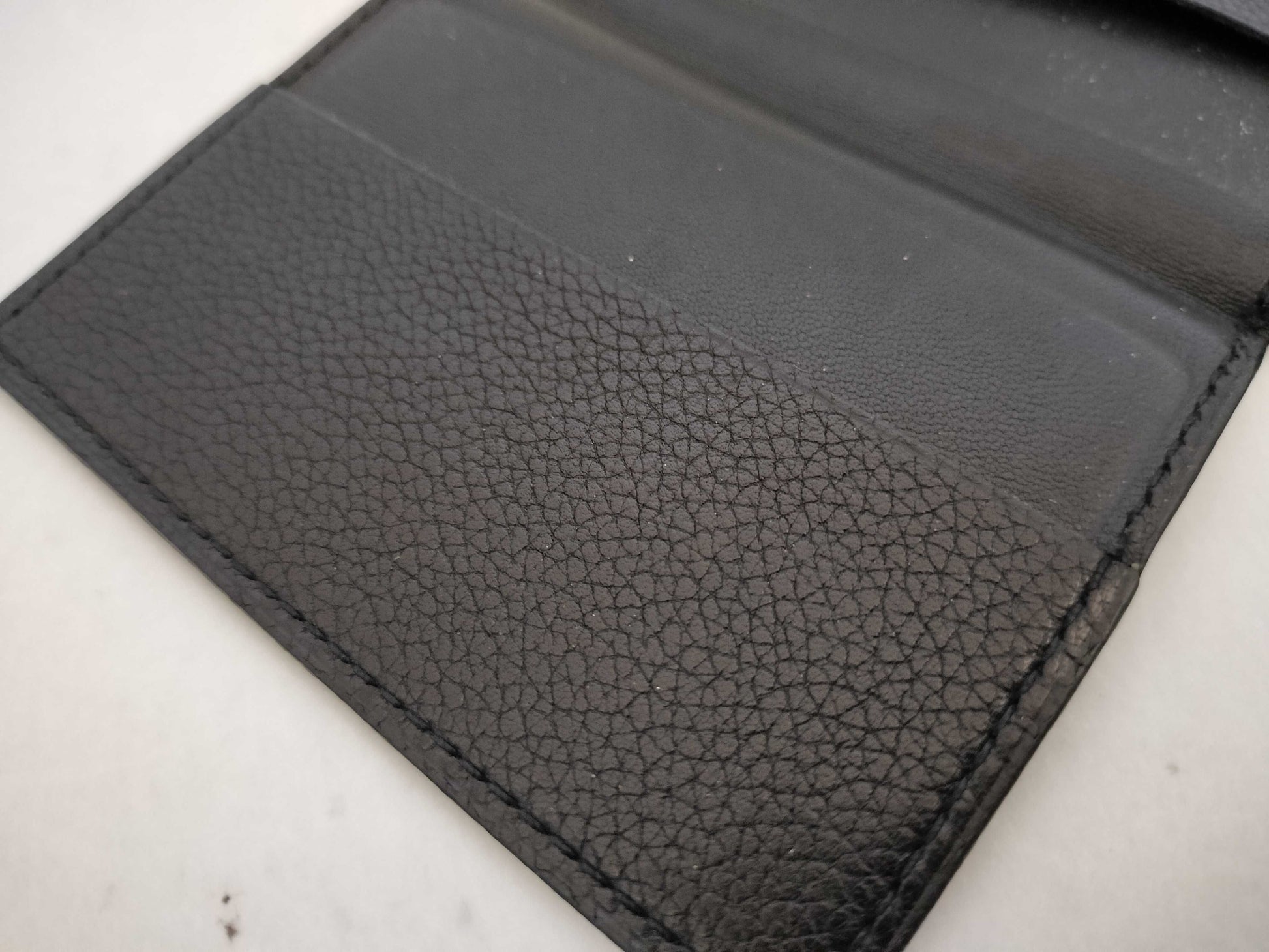 HERMES [Unclear Engraving] Hermes Card Case, Creunezeaux 3, Black, Card Case, Pass Case, Business Card Case