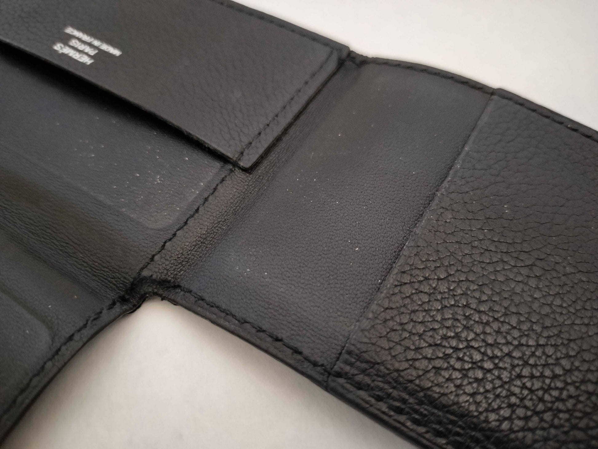 HERMES [Unclear Engraving] Hermes Card Case, Creunezeaux 3, Black, Card Case, Pass Case, Business Card Case