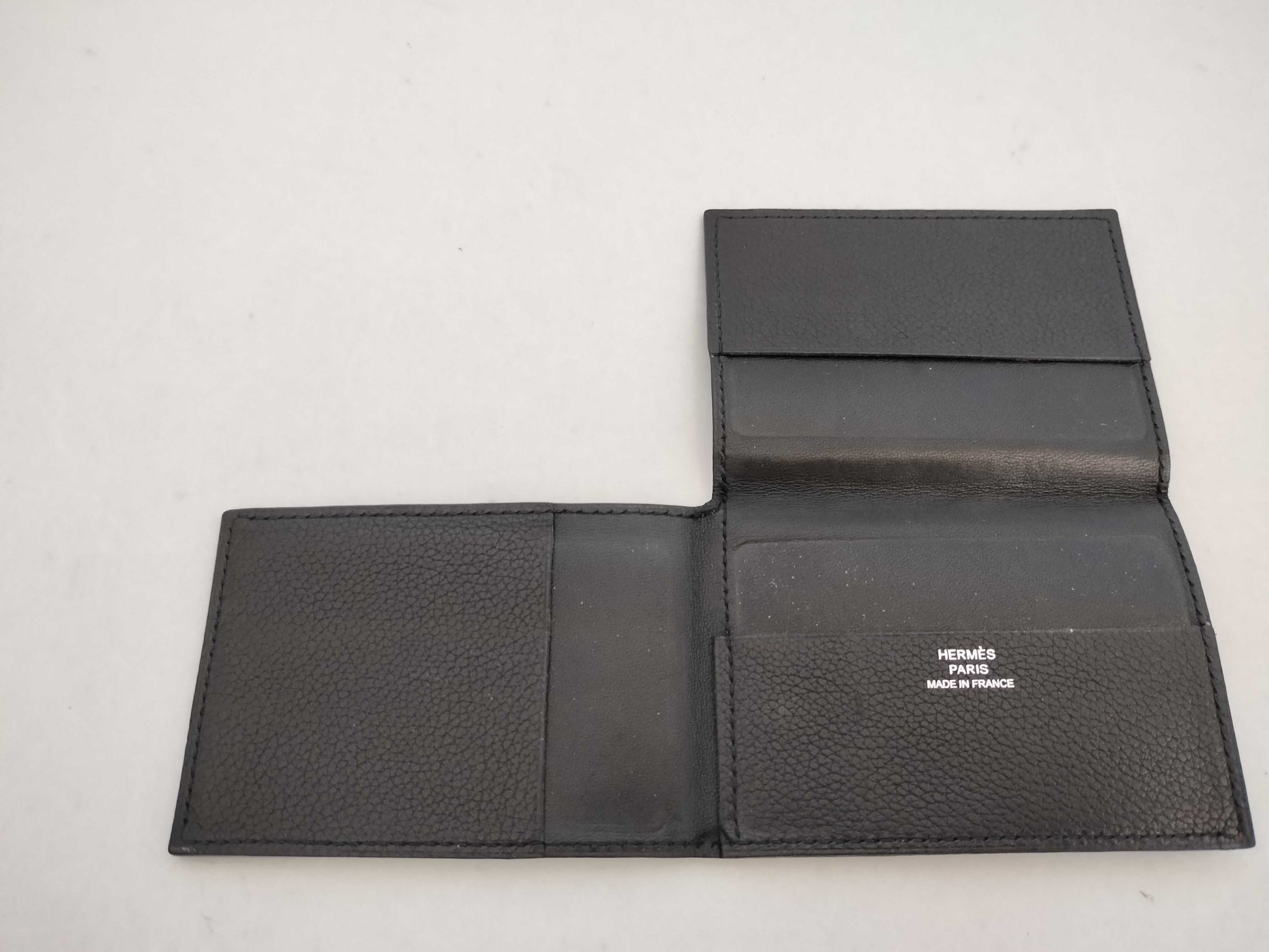 HERMES [Unclear Engraving] Hermes Card Case, Creunezeaux 3, Black, Card Case, Pass Case, Business Card Case