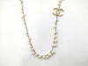 CHANEL A18S Pearl Coco Mark Gold Necklace