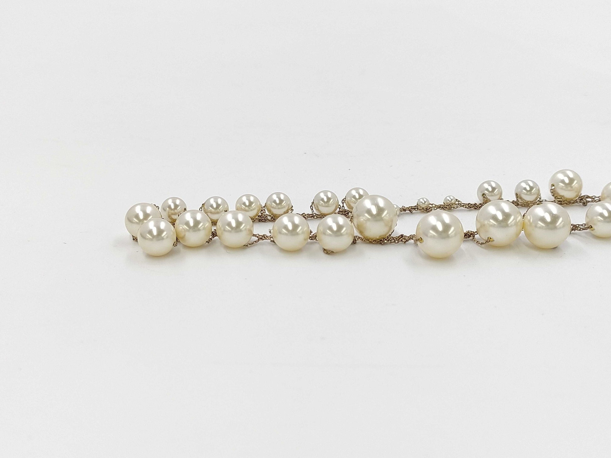CHANEL A18S Pearl Coco Mark Gold Necklace