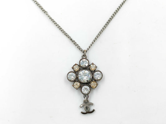 CHANEL CHANEL Rhinestone Coco Mark Necklace C11V Necklace