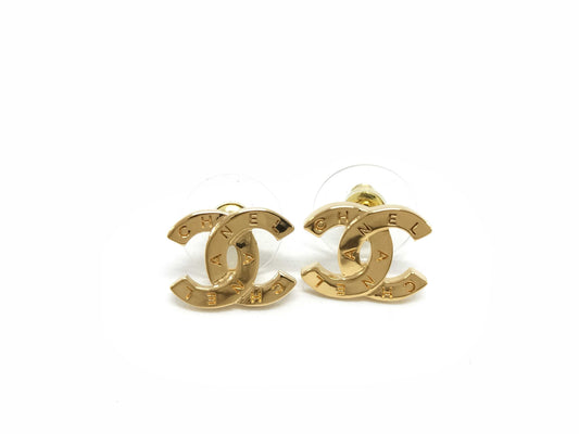 CHANEL CHANEL Coco Mark Logo Gold Earrings B24V