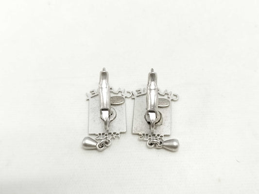 CHANEL CHANEL Earrings 00C Coco Mark Logo Droplet Swing Silver Earrings