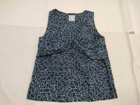 CHANEL CHANEL Sleeveless Shirt Tops P28271V18283 06P #38 Coco Mark All-Over Print Navy Tops