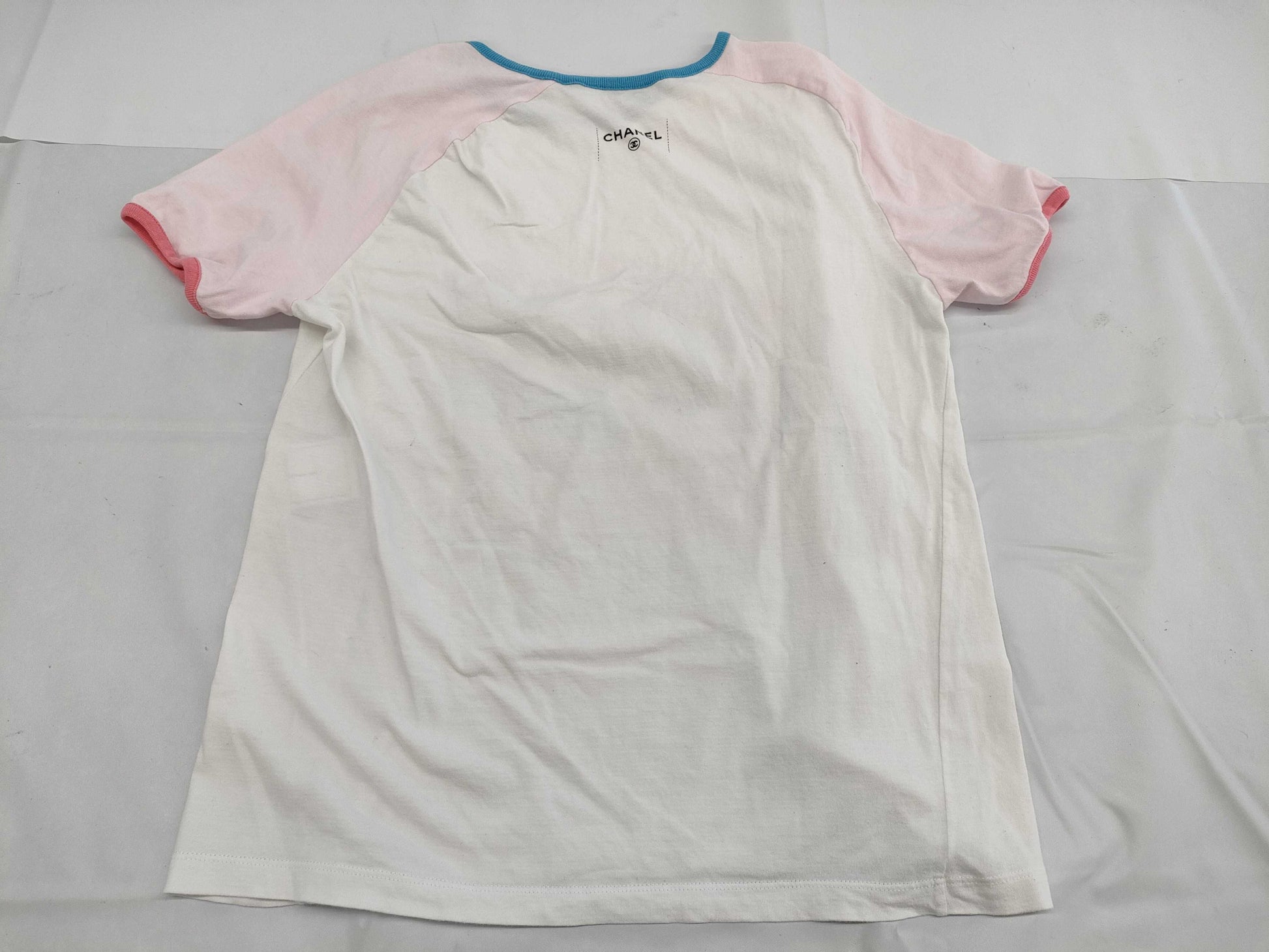 CHANEL CHANEL T-shirt, short sleeve, cut and sew, C55838K07323 #S Coco Beach T-shirt
