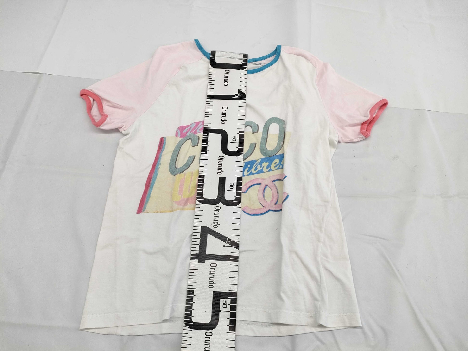 CHANEL CHANEL T-shirt, short sleeve, cut and sew, C55838K07323 #S Coco Beach T-shirt