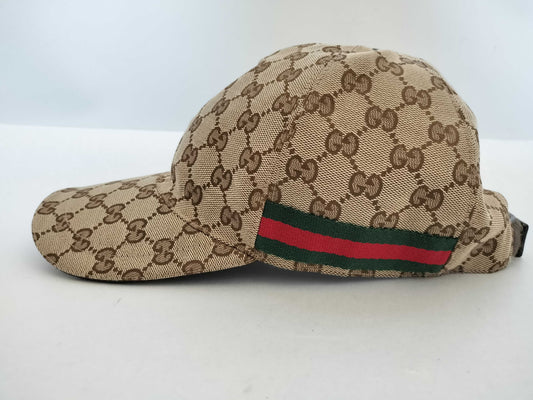 GUCCI GG Canvas Baseball Cap, Beige, #XL, Other Accessories