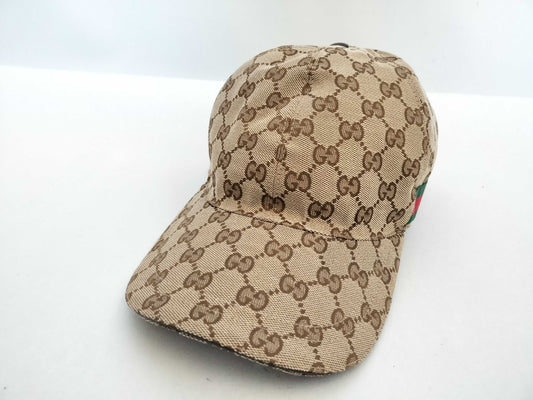 GUCCI GG Canvas Baseball Cap, Beige, #XL, Other Accessories