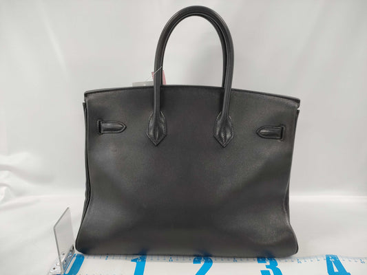 HERMES Birkin 35 Black Veau Gulliver G Hardware ○Y Engraving Handbag