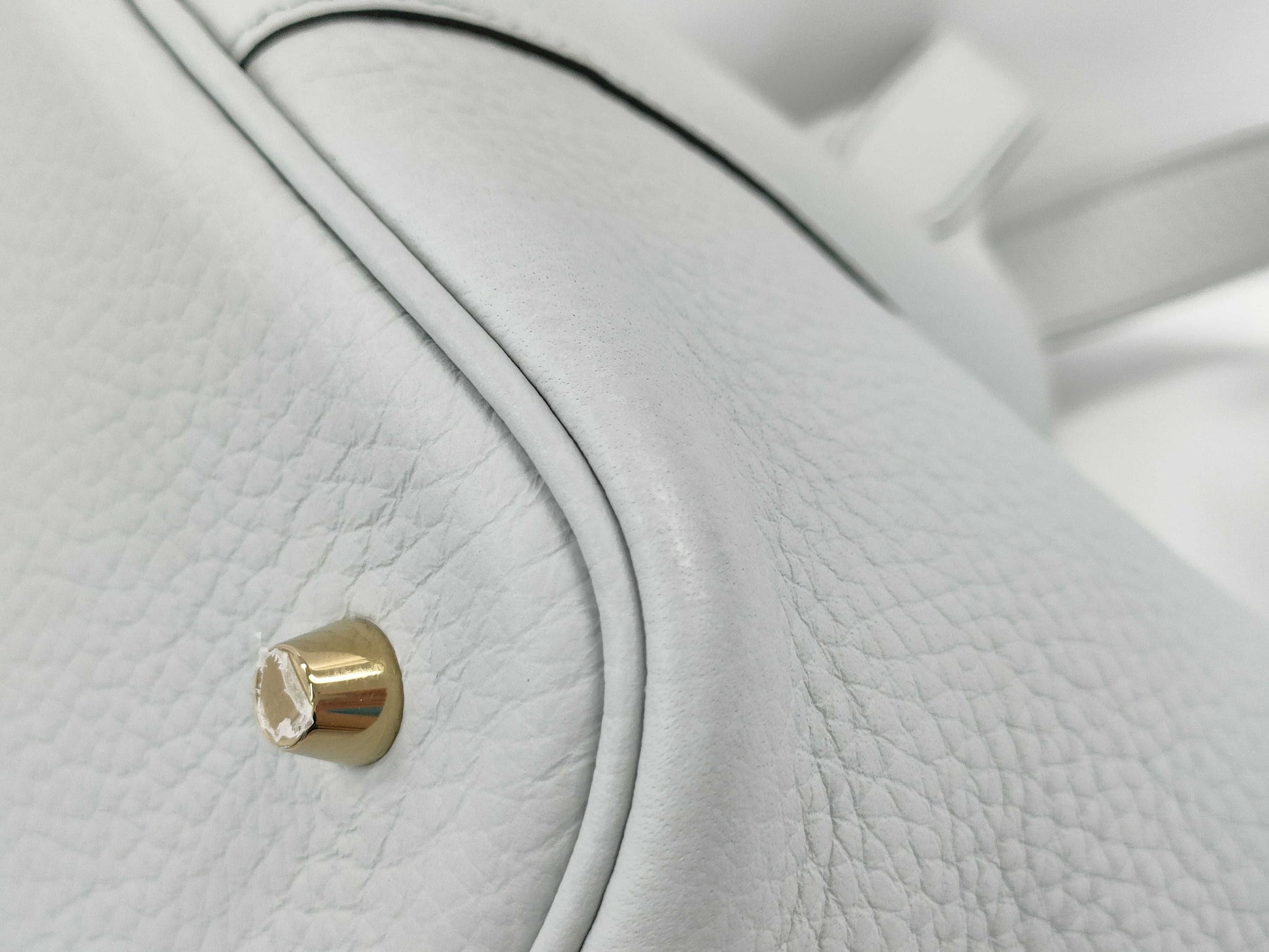 HERMES Picotin Lock MM Taurillon Clemence Blue Pale Handbag with G Hardware and Double Stamp