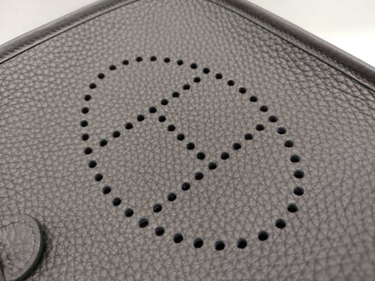 HERMES Evelyn TPM Taurillon Clemence Pur Noir W Stamped Shoulder Bag