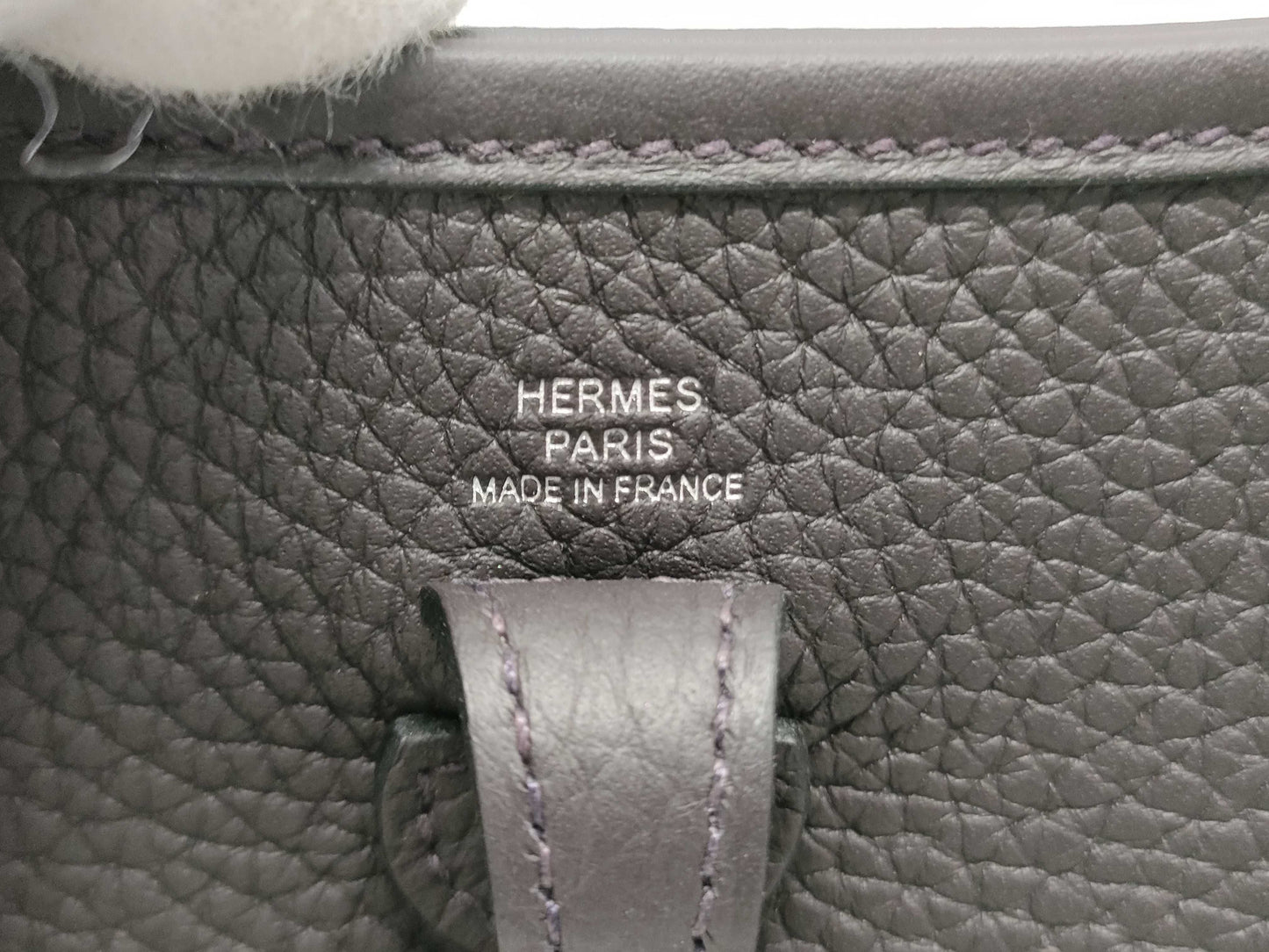 HERMES Evelyn TPM Taurillon Clemence Pur Noir W Stamped Shoulder Bag