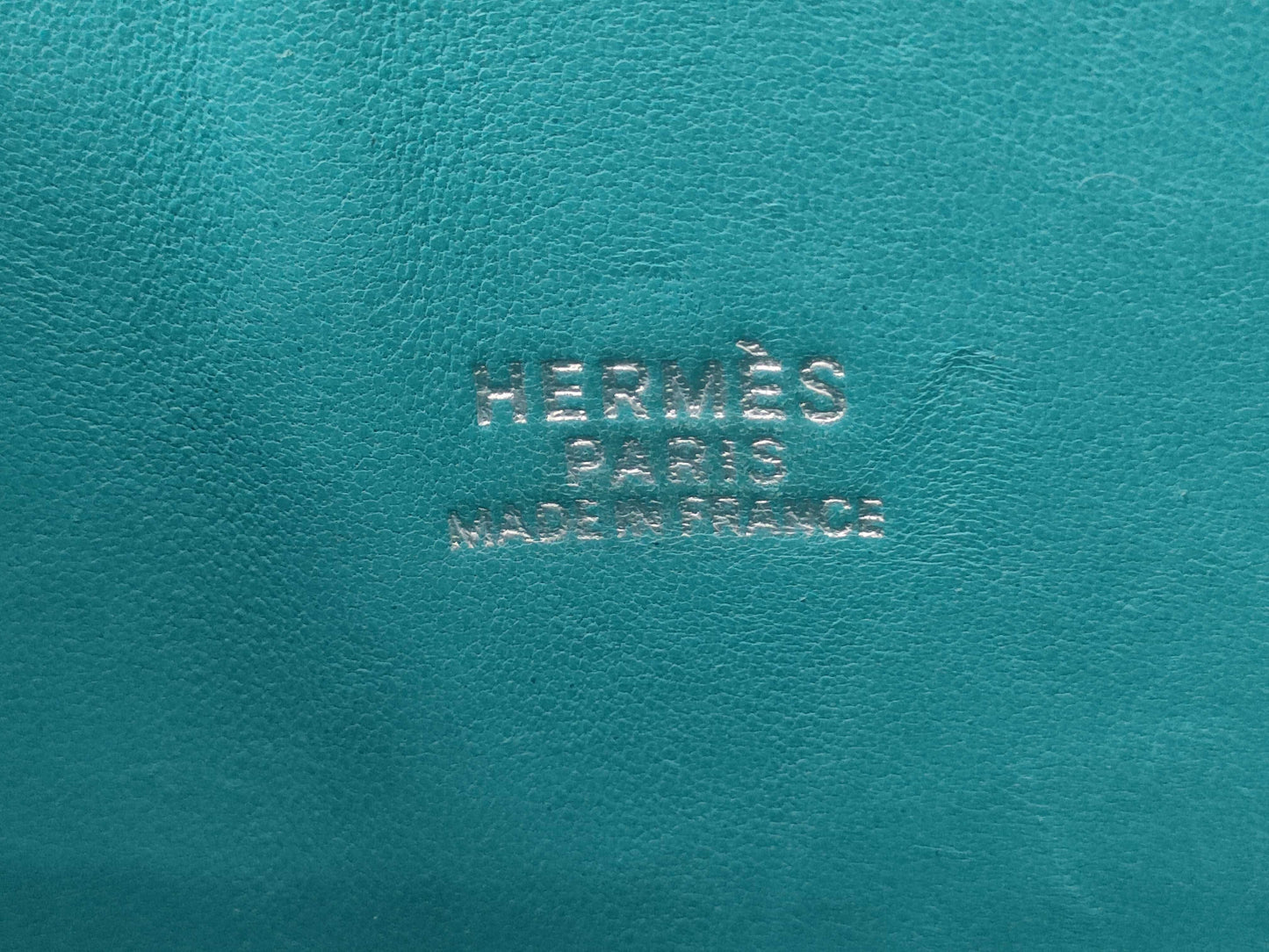 HERMES Bolide 27 Chevre Turquoise Handbag with H Stamp