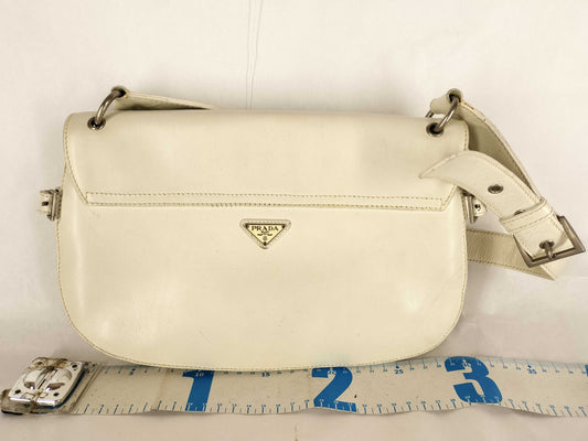 PRADA Triangle Plate Leather Shoulder Bag