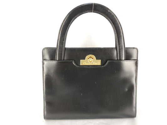 Dior Leather Handbag with Locking Hardware