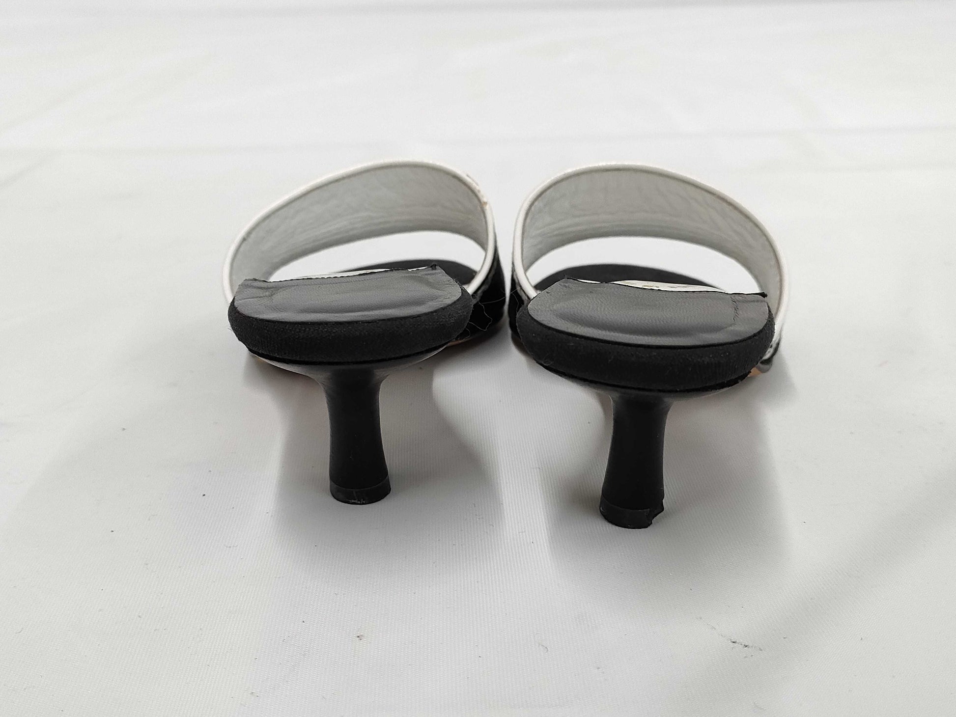 CHANEL Two-tone Logo Sandals, Size 35, Mules