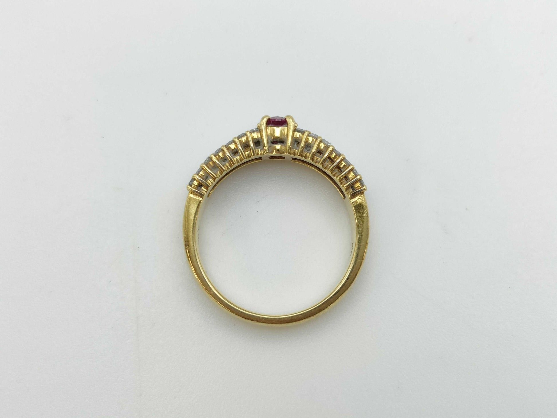 Colored Stone 0.41ct D0.55ct K18 4.5g Ring 